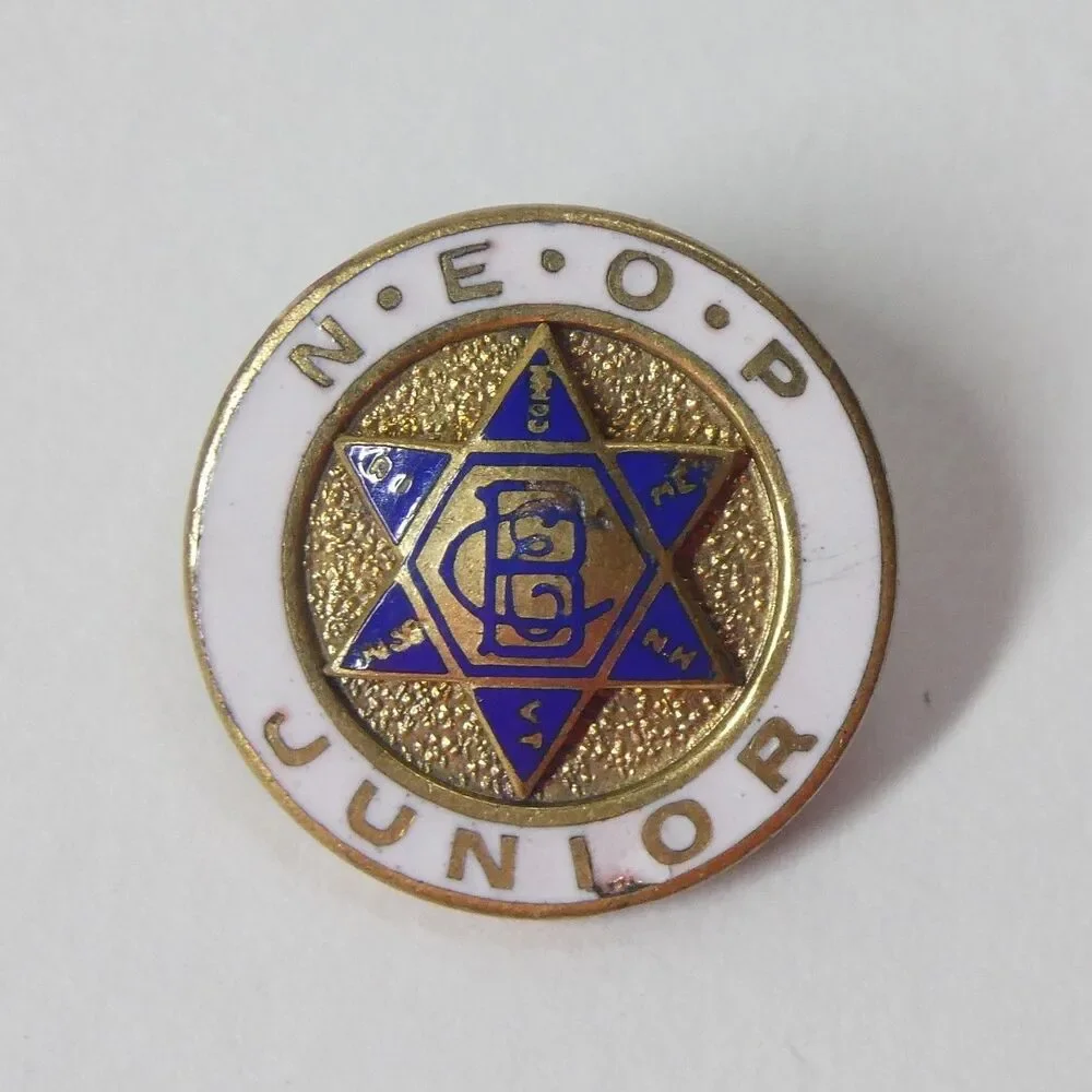NEOP Junior New England Order of Protection Lapel Pin Vintage Enamel Fraternal